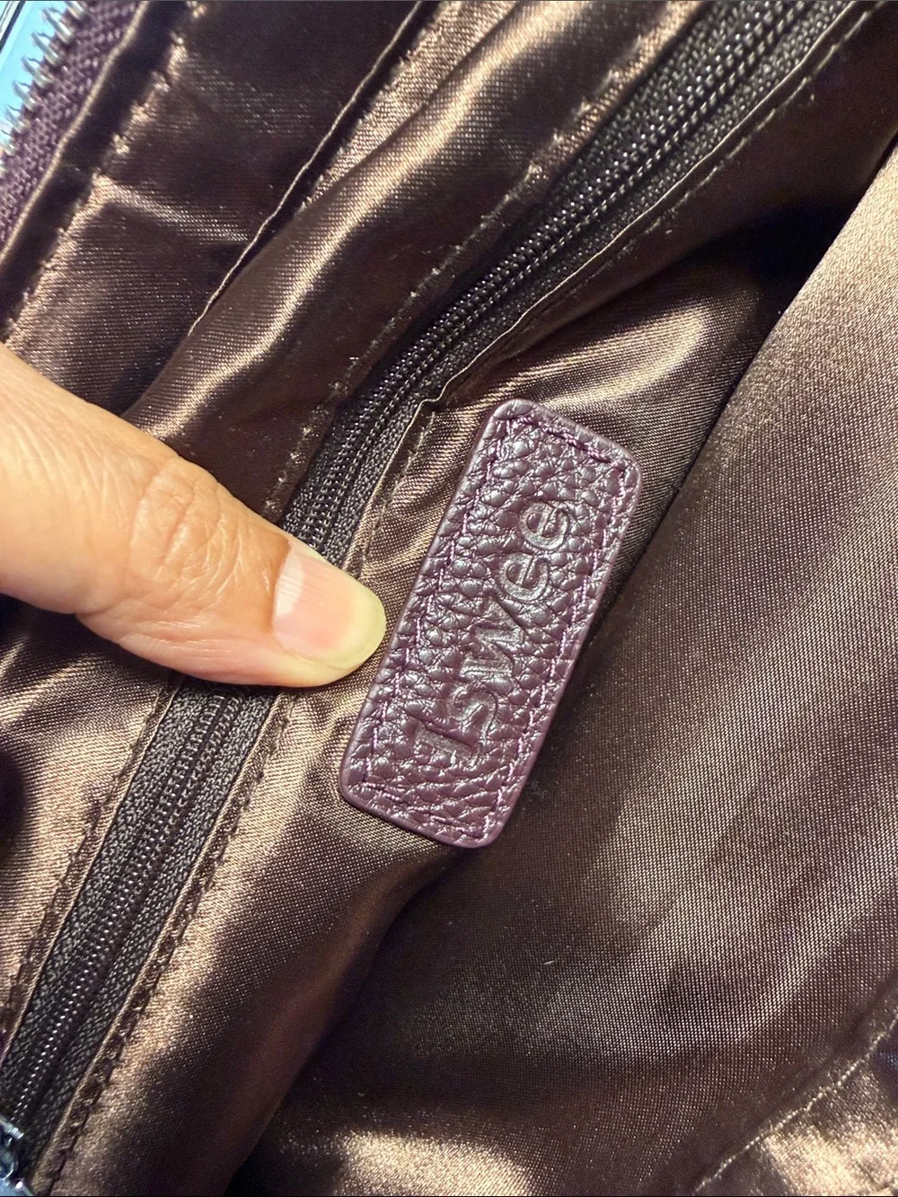 Pebbled Leather Shoulder Satchel in Deep Plum